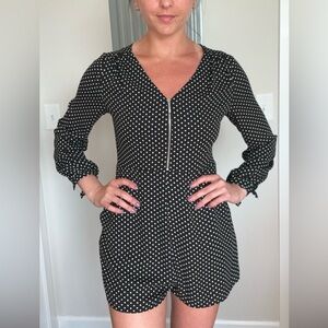 Express Black Polka Dot Romper size 4